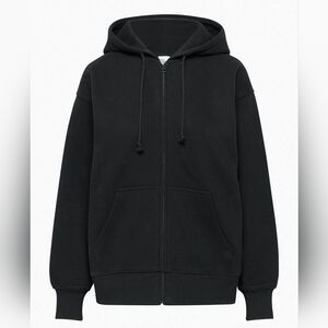 Aritzia Tna Cozy Fleece Boyfriend Zip Black Hoodie Medium
